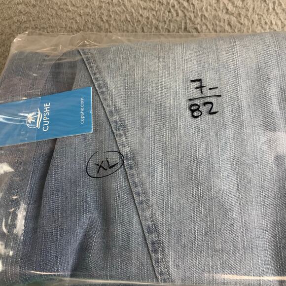 New Women's Cupshe Denim V-Neck Mini Dress size XL - Picture 11 of 11